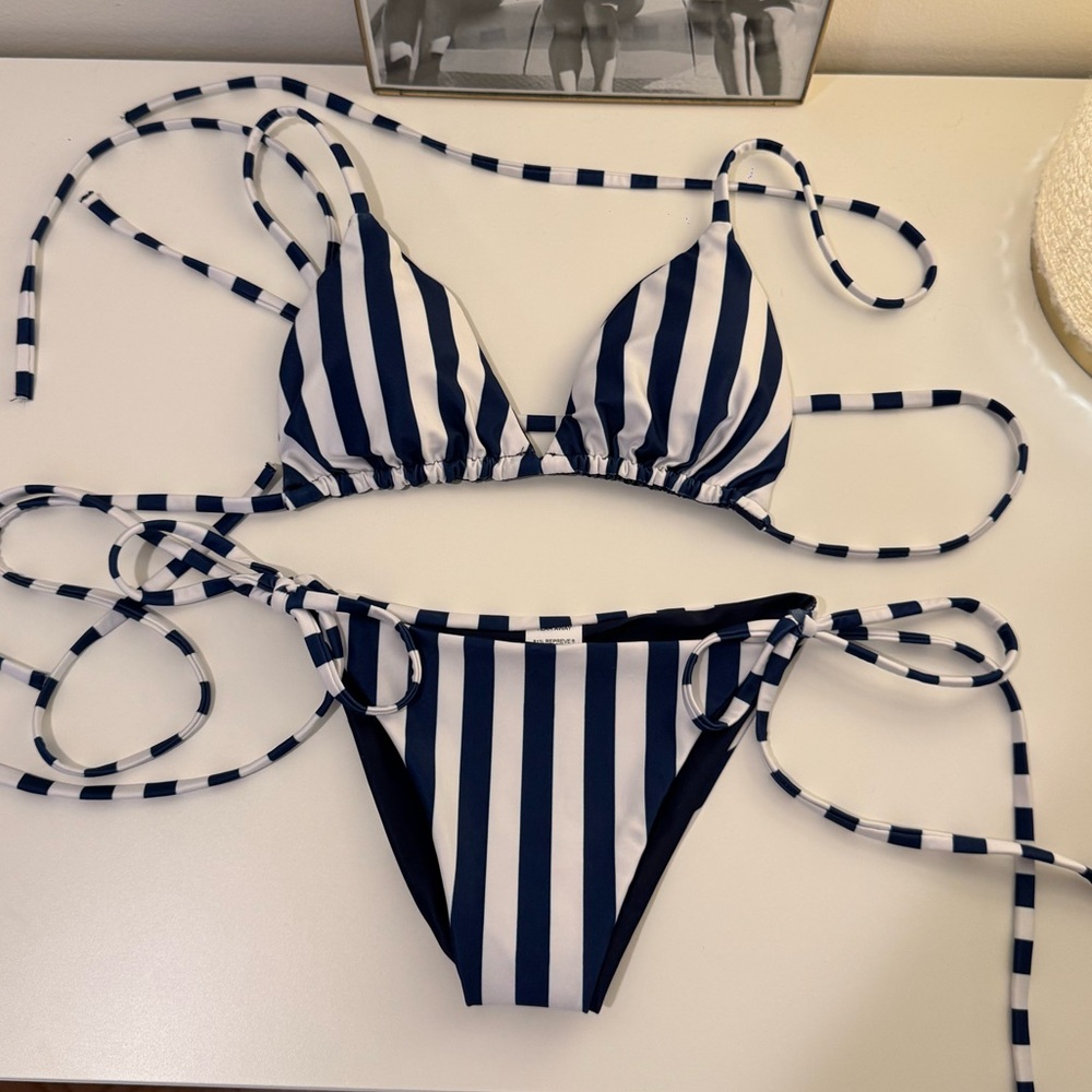 Navy and White Stripped Bikini